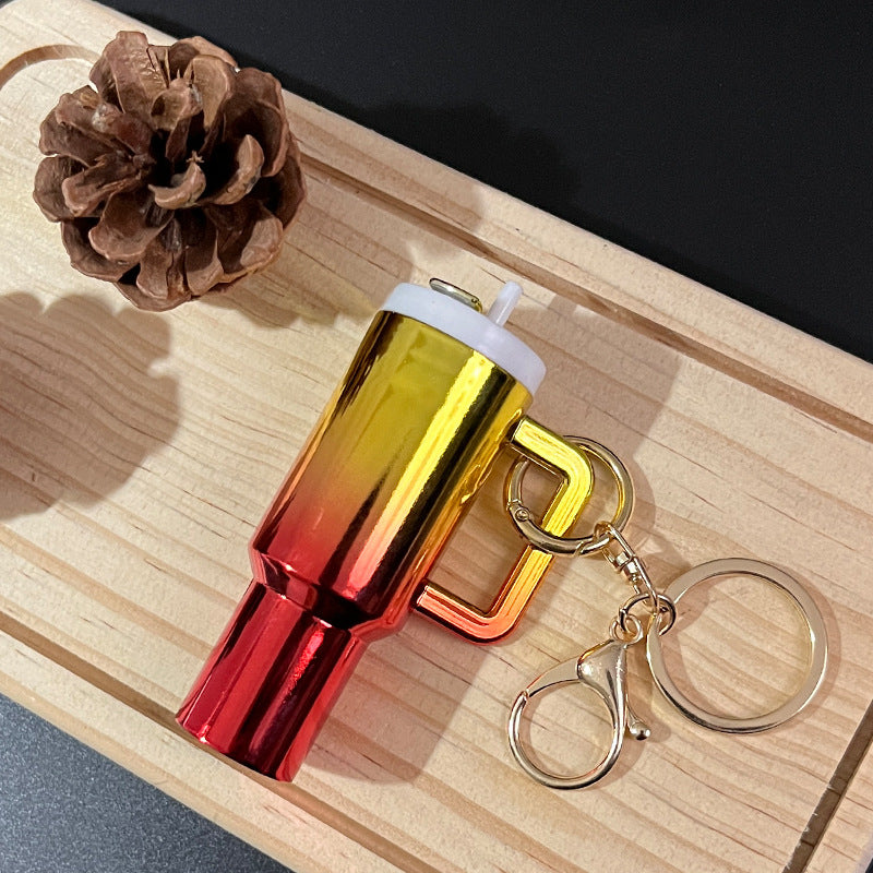 Wholesale gradient color high-end trendy fashion Mini Tumbler Cup Keychains